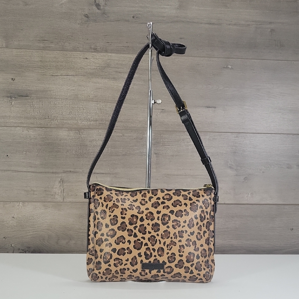 Fossil Leopard Print Leather Crossbody Bag
